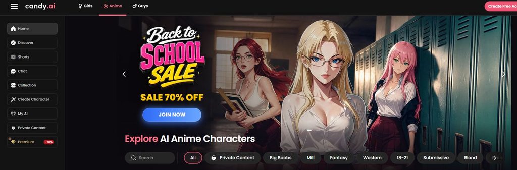 Candy AI Homepage
