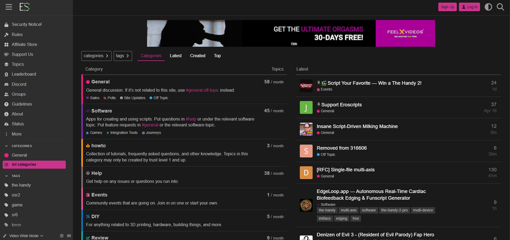 Eroscripts forum home page