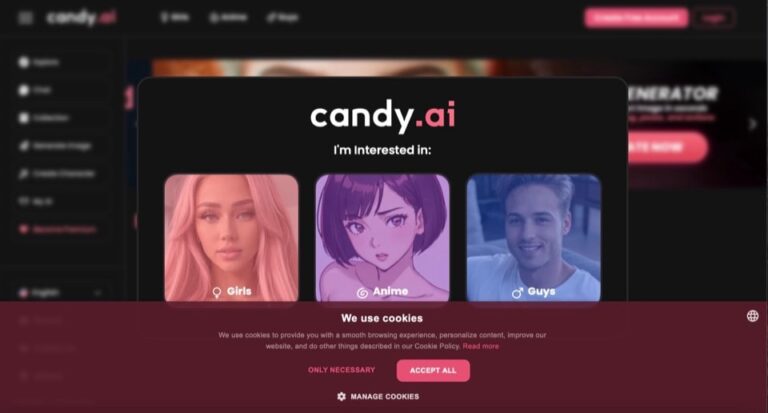 Candy.ai homepage