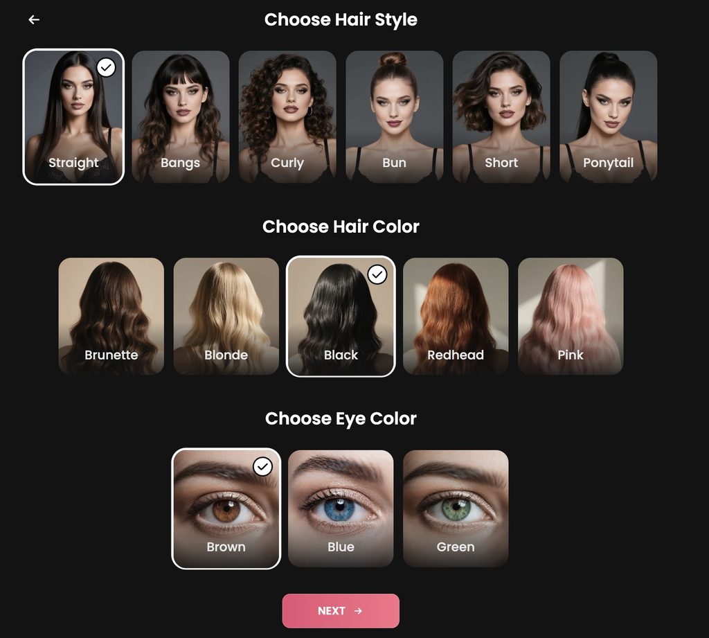 Candy AI character feature options